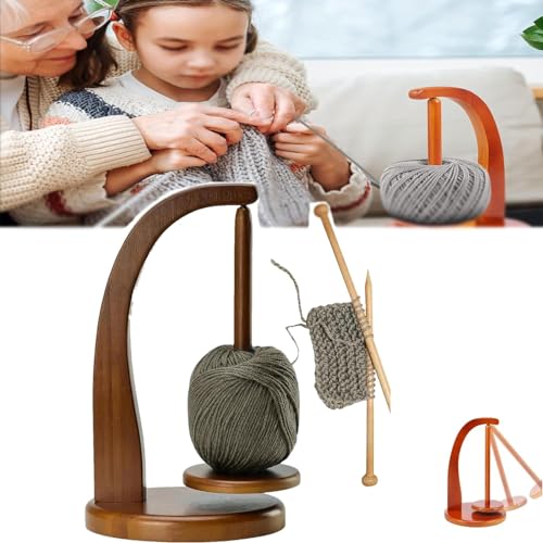 KIDSLOVE Wollabwickler, Magnetischer Wollknäuelhalter, Wollhalter Rotierender, Garnhalter, Garnrollenhalter Häkel Strick Zubehör Für Strickliebhaber (A) von KIDSLOVE