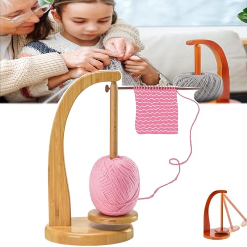 KIDSLOVE Wollabwickler, Magnetischer Wollknäuelhalter, Wollhalter Rotierender, Garnhalter, Garnrollenhalter Häkel Strick Zubehör Für Strickliebhaber (B) von KIDSLOVE