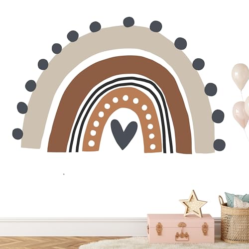 KIDSMOOD - Wandtattoo Kinderzimmer Deko, Wandaufkleber als Dekoration für Babyzimmer, Selbstklebend und rückstandslos Entfernbar, Wandsticker mit Regenbogen Motive für Mädchen und Jungen - 60x44 cm KIDSMOOD - Wandtattoo Kinderzimmer Deko, Wandaufkleber als Dekoration für Babyzimmer, Selbstklebend und rückstandslos Entfernbar, Wandsticker mit Regenbogen Motive für Mädchen und Jungen - 60x44 cm von Kidsmood