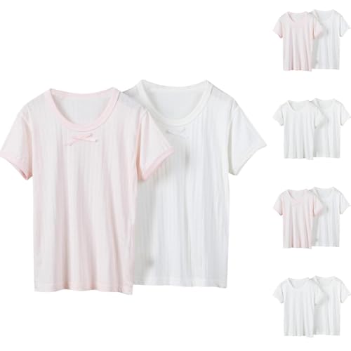 KIDSZJA Blusen für Mädchen, 2 Stück, Unterhemden, Top, Rundhalsausschnitt, Schleife, T-Shirts, Netzstoff, atmungsaktiv, kurzärmelig, UV-Schutz, LSF 50+, Teenagerkleidung, stilvoll, weich, dehnbar KIDSZJA Blusen für Mädchen, 2 Stück, Unterhemden, Top, Rundhalsausschnitt, Schleife, T-Shirts, Netzstoff, atmungsaktiv, kurzärmelig, UV-Schutz, LSF 50+, Teenagerkleidung, stilvoll, weich, dehnbar von KIDSZJA