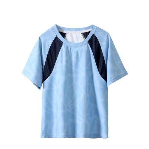 KIDSZJA Kleidung für Kinder, Mädchen, schulterfrei, einfach zu kombinieren, Rundhalsausschnitt, gestreift, atmungsaktiv, Netzstoff, Sportblusen, Großbritannien, kurzärmelig, weich, ultimativer Komfort KIDSZJA Kleidung für Kinder, Mädchen, schulterfrei, einfach zu kombinieren, Rundhalsausschnitt, gestreift, atmungsaktiv, Netzstoff, Sportblusen, Großbritannien, kurzärmelig, weich, ultimativer Komfort von KIDSZJA