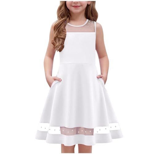 KIDSZJA My Orders Placed Mädchenkleider für Teenager, Netzstoff, gepunktet, Boho-Kleid, ärmellos, Rundhalsausschnitt, Aline, Swing, lockeres Kleid, Midi mit Taschen, plissiert, Freizeitkleider 2025 KIDSZJA My Orders Placed Mädchenkleider für Teenager, Netzstoff, gepunktet, Boho-Kleid, ärmellos, Rundhalsausschnitt, Aline, Swing, lockeres Kleid, Midi mit Taschen, plissiert, Freizeitkleider 2025 von KIDSZJA