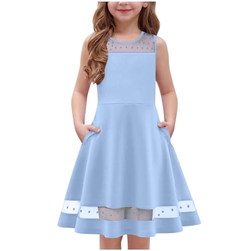 KIDSZJA Orders Placed By Me Sommerkleider für Mädchen, Netzstoff, gepunktet, Midi, Freizeitkleid, ärmellos, mit Taschen, plissiert, Strandkleid, Rundhalsausschnitt, Aline, Swing, Boho-Kleider 2025 KIDSZJA Orders Placed By Me Sommerkleider für Mädchen, Netzstoff, gepunktet, Midi, Freizeitkleid, ärmellos, mit Taschen, plissiert, Strandkleid, Rundhalsausschnitt, Aline, Swing, Boho-Kleider 2025 von KIDSZJA