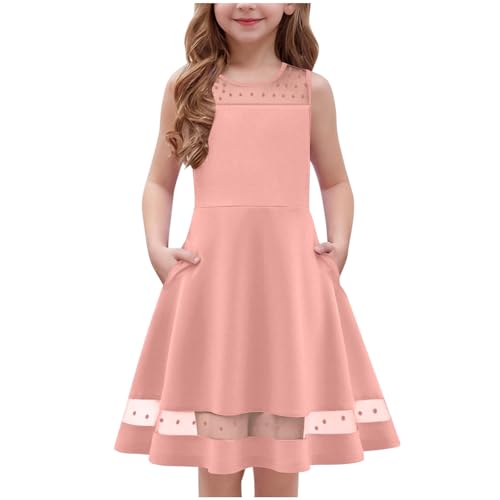 KIDSZJA Prime Spring Deals 2025 Sommerkleider für Mädchen mit Taschen, plissiert, ärmellos, Strandkleid, Midi, Aline, Swing, Bohemian-Kleid, Rundhalsausschnitt, Netzstoff, gepunktet, Freizeitkleid KIDSZJA Prime Spring Deals 2025 Sommerkleider für Mädchen mit Taschen, plissiert, ärmellos, Strandkleid, Midi, Aline, Swing, Bohemian-Kleid, Rundhalsausschnitt, Netzstoff, gepunktet, Freizeitkleid von KIDSZJA