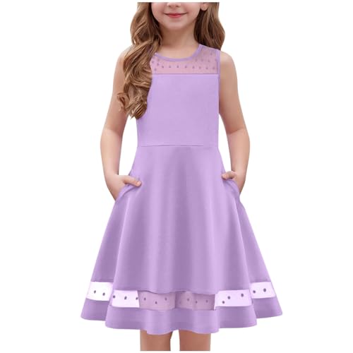 KIDSZJA Today's Deals Mädchenkleid, lässig, Netzstoff, gepunktet, Strandkleid, Midi-Sommerkleid, ärmellos, mit Taschen, plissiert, Bohemian-Sommerkleid, Rundhalsausschnitt, Aline, Swing, Sommerkleid KIDSZJA Today's Deals Mädchenkleid, lässig, Netzstoff, gepunktet, Strandkleid, Midi-Sommerkleid, ärmellos, mit Taschen, plissiert, Bohemian-Sommerkleid, Rundhalsausschnitt, Aline, Swing, Sommerkleid von KIDSZJA