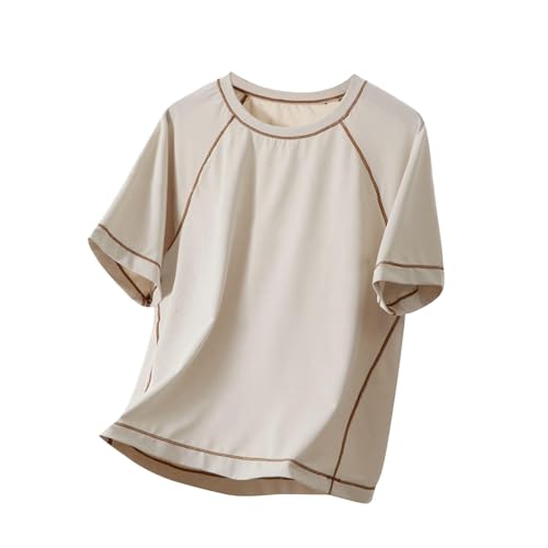 Lightning Deals Of Today Blusen für Mädchen, überschnittene Schultern, bequem, leicht, empfindliche Haut, gestreift, atmungsaktiv, stilvoll, weiche Baumwollmischung, Kleidung, Netzstoff, Sport-T-Shirt Lightning Deals Of Today Blusen für Mädchen, überschnittene Schultern, bequem, leicht, empfindliche Haut, gestreift, atmungsaktiv, stilvoll, weiche Baumwollmischung, Kleidung, Netzstoff, Sport-T-Shirt von KIDSZJA