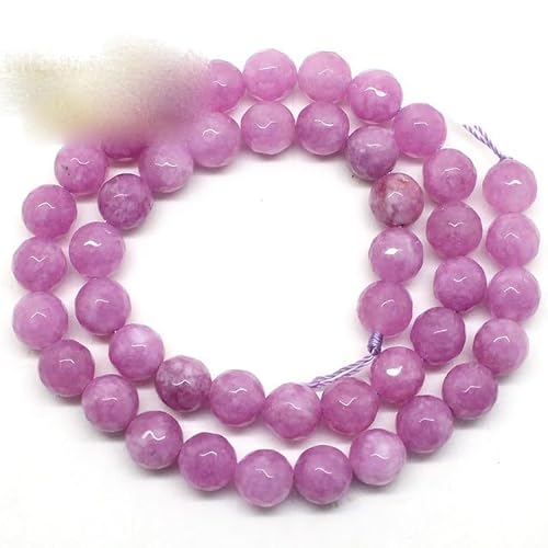 Facettierte Chalcedon-Jade-Perlen, rund, lose Stein-Abstandsperlen, 6/8/10/12 mm, für Schmuckherstellung, DIY-Armband, Halskette, 15 Zoll, Hellviolett, 8 mm Facettierte Chalcedon-Jade-Perlen, rund, lose Stein-Abstandsperlen, 6/8/10/12 mm, für Schmuckherstellung, DIY-Armband, Halskette, 15 Zoll, Hellviolett, 8 mm von KIEYTW