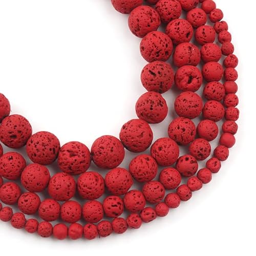 Natürliche Lava-Hämatit-Vulkansteinperlen, rund, heißer roter Stein, lose Distanzperle für die Schmuckherstellung, 4, 6, 8, 10 mm, DIY-Charm-Armband, Rot, 8 mm, 46 Stück Perlen Natürliche Lava-Hämatit-Vulkansteinperlen, rund, heißer roter Stein, lose Distanzperle für die Schmuckherstellung, 4, 6, 8, 10 mm, DIY-Charm-Armband, Rot, 8 mm, 46 Stück Perlen von KIEYTW