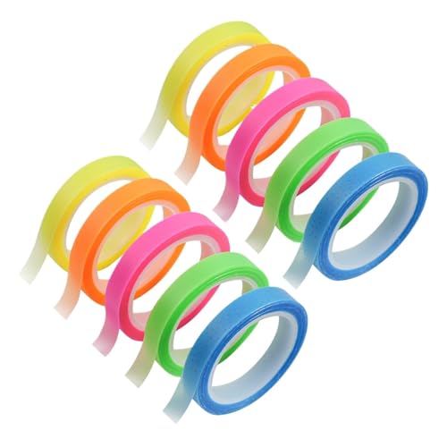 10 Rollen fluoreszierendes Textmarker-Indexband, neu positionierbares Markierungsband for Notizen, beschreibbare Seitenmarkierungen for Schüler und Lehrer 10 Rollen fluoreszierendes Textmarker-Indexband, neu positionierbares Markierungsband for Notizen, beschreibbare Seitenmarkierungen for Schüler und Lehrer von KIFSDLF