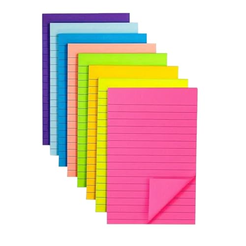 405 Blatt/9 Stück linierte Haftnotizen, stark haftend und leicht abreißbar for Zuhause, Büro | Lebendige Haftnotizen(Random color) von KIFSDLF