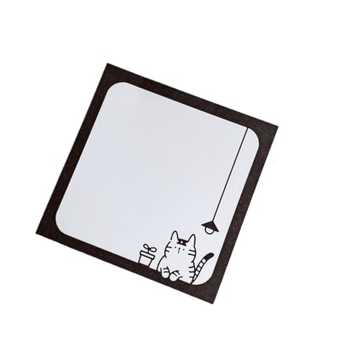 50 Blatt Cartoon Kurze Striche Niedliche Katze Notizblock Einfacher Stil Nachrichtenpapier Student Aufgabenliste Notizen Schulschreibwaren(B) von KIFSDLF