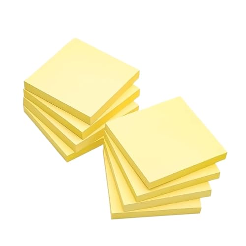 Haftnotizen 76 x 76 mm, 100 Blatt/Block, 8 Blöcke, gelbe selbstklebende Notizen, leicht zu beschreiben, for Schule, Zuhause, Büro(8pcs) von KIFSDLF