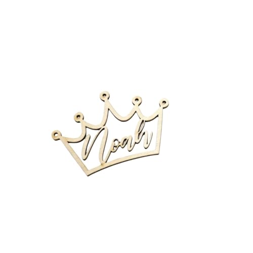 KIFSDLF 1/3/5 Stück Kronen-Tischkarten, Königliche Namensschilder, Queen King Tischnamen, Individuelle Holz-Tischschilder Namen, Tischdekoration aus Holz(5pcs) von KIFSDLF