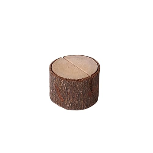 KIFSDLF 1/5/10/20Ps Mini-Tischkartenhalter aus Holz, Kraftpapier, rustikale Tischnummernhalter, Tischschildständer, Namenskarten-Fotobildhalter(1Base) von KIFSDLF