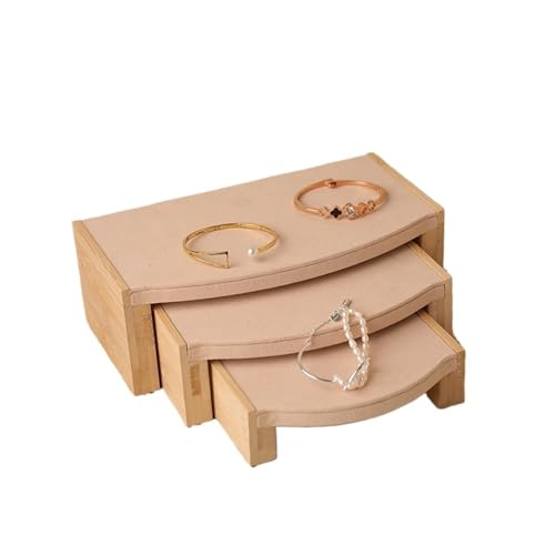 KIFSDLF 1 stück Holz Schmuck Display Rack Anhänger Halskette Armband Ohrringe Ring Lagerung Ständer Halter Zähler Schaufenster Organisatoren(3ps Display Rack Set) von KIFSDLF