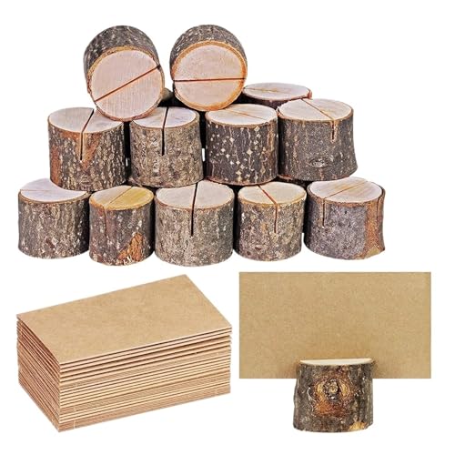 KIFSDLF 10/20 Set Mini Rustikale Holz Tischkartenhalter Ständer Visitenkarte Bilderrahmen Tischnummer Namensschild Hochzeit Party Dekoration(10 sets) von KIFSDLF