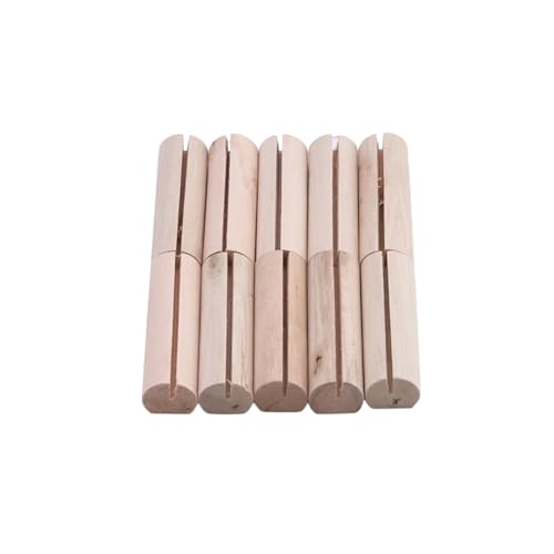 KIFSDLF 10 stücke Rustikalen Hochzeit Holz Platzkartenhalter Foto Postkarte Clip Stehen Engagement Geburtstag Party Tisch Nummer Name Zeichen(Small cylinder) von KIFSDLF