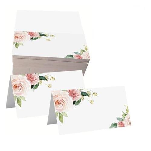 KIFSDLF 30/60/120 stücke Farbe Blumen Gedruckt Hochzeit Sitz Anzahl Karte Name Tisch Karten Weihnachten Geburtstag Party Gruß(120pcs) von KIFSDLF