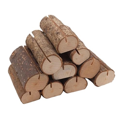 KIFSDLF 30–10 Stück natürliche Tischkartenhalter aus Holz, Standkarten, Fotoclip, rustikales Hochzeits-Party-Zubehör, Tischnummern, Namensschilder(10PCS) von KIFSDLF