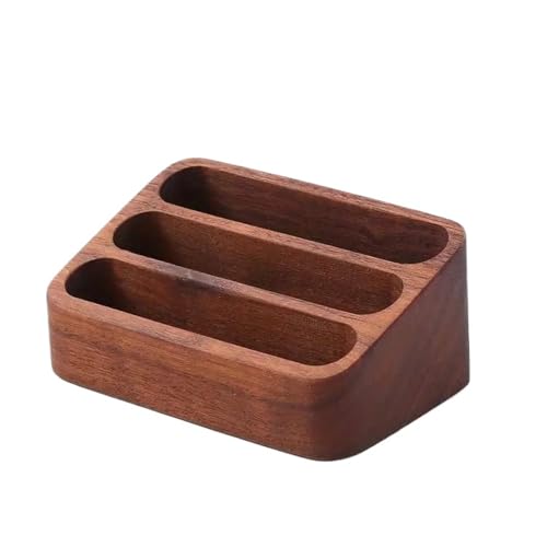 KIFSDLF Holz Desktop Visitenkarte Display Stand Memo Halter Lagerung Box Karte Organizer for Büro(Brown) von KIFSDLF