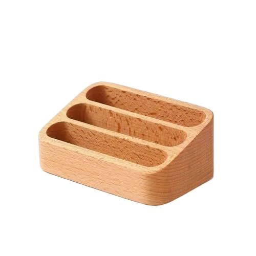 KIFSDLF Holz Desktop Visitenkarte Display Stand Memo Halter Lagerung Box Karte Organizer for Büro(Yellow) von KIFSDLF