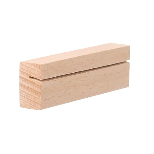 KIFSDLF Naturholzsockel, rechteckig, quadratisch, Holzblock mit Kartenschlitz, Halter for Tischnummern for Hochzeiten, Papierklammer, Fotoklammern, Ständer(3x3x3cm-C) von KIFSDLF