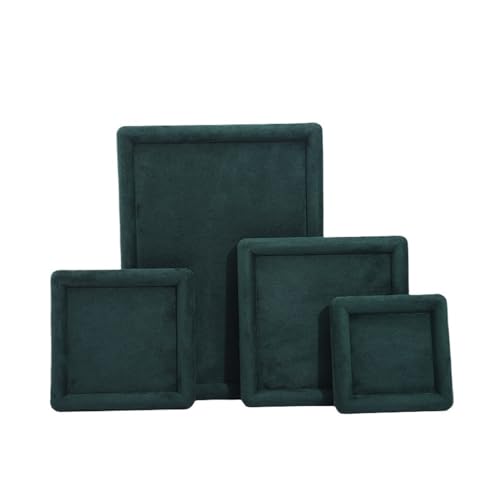 KIFSDLF Schmucktablett aus Samt – Luxus-Organizer for Ringe, Anhänger, Armbänder und Halsketten in Gold(Green,30X22CM) von KIFSDLF