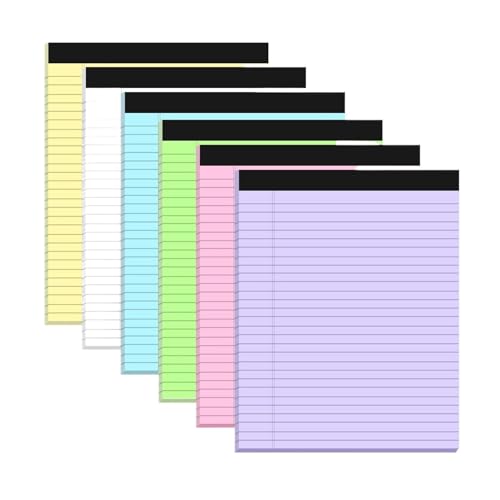 Legal Pads 8,5 x 11 breit liniert – Notizblöcke 40 Blatt/Block Farbiges Notizblockpapier mit stabiler Rückseite(6pcs) von KIFSDLF