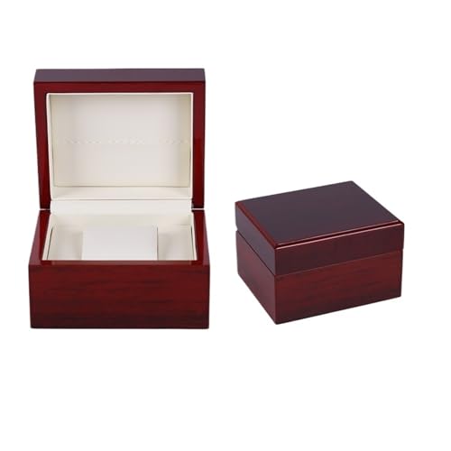 Luxus-Uhrenetui aus Holz, individuell gestaltet, Uhrenzubehör, Kissen-Display, Schmuckschatullen for Männer und Frauen(Red box) von KIFSDLF