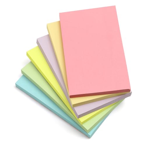 6 Blöcke 76 x 127 mm Große Haftnotizen, 6 Pastellfarben, Sortiert, Selbstklebende Postblöcke, 80 Blatt pro Block 6 Blöcke 76 x 127 mm Große Haftnotizen, 6 Pastellfarben, Sortiert, Selbstklebende Postblöcke, 80 Blatt pro Block von KIFZM