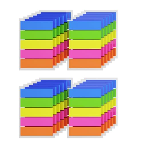 KIFZM 3000 Stück Index Marker, 24 Sets mit 5 Farben, wiederverwendbare Klebefahnen, einfache Index-Tabs, Haftnotizen, Seitenmarker Zum Hervorheben von Informationen in Verträgen, Büchern oder Akten KIFZM 3000 Stück Index Marker, 24 Sets mit 5 Farben, wiederverwendbare Klebefahnen, einfache Index-Tabs, Haftnotizen, Seitenmarker Zum Hervorheben von Informationen in Verträgen, Büchern oder Akten von KIFZM