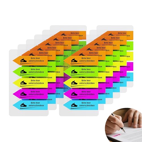 KIFZM 900 Bitte hier unterschreiben Aufkleber, Pfeil-Etiketten Aufkleber selbstklebend Sign Here Tabs Sign Post Here Index Fahnen für Dokumente Notizbücher Verträge, Bücher oder Akten (900) von KIFZM