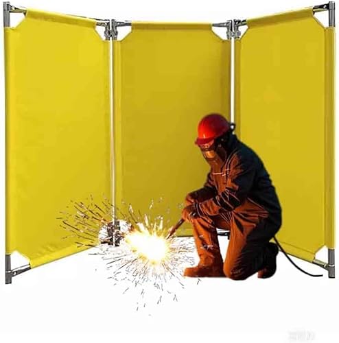 KIJyfgTR 3-teiliger Panel-Schweißvorhang, Schweißschutzschirm mit Rahmen for Werkstattschutz, abnehmbar(58x110 cm) von KIJyfgTR