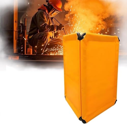 KIJyfgTR Flammhemmende Schweißvorhänge, Schweißschirmplatten mit Rahmen, tragbare Schweißschutzwände, speziell for Werkstätten (2er-Pack) von KIJyfgTR