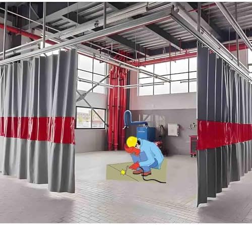 KIJyfgTR Geschweißte Vorhänge, Türvorhänge, Flammhemmendes Fiberglas, Industriedecken, Abgehängte geschweißte Vorhangwände for Lagerhallen, Wartungswerkstätten(2.5x3 m/8.3x9.8 ft) von KIJyfgTR