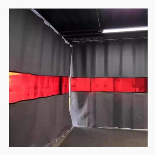 KIJyfgTR Industrielle Schweißvorhänge mit roten Fensterpaneelen, Hochleistungs-Schweißschirme for Werkstätten, Schneidemaschinen(7.5X2.5M) von KIJyfgTR