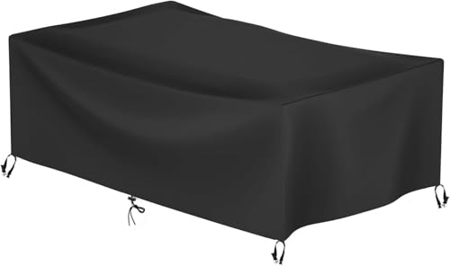 KIJyfgTR Rechteckige Tischdecke aus 420D Oxford-Polyesterfaser, 250 x 200 x 80 cm, geeignet for Rattan-Sofas, Stühle und Tische von KIJyfgTR