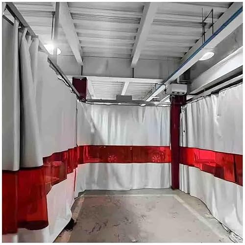 KIJyfgTR Roter Schweißvorhang for Fenster – flammhemmender Trennvorhang for die Sicherheit in Lagern und Werkstätten(2x2.5 m/6.6x8.3 ft) von KIJyfgTR