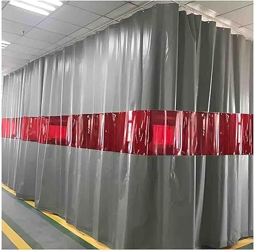 KIJyfgTR Schweißschirme, Industrielle Schweißvorhänge Mit Roten Transparenten Fenstern, Wärmedecken, Flammhemmende Schweißdecken for Werkstätten(1.2x2 m/3.9x6.6 ft) von KIJyfgTR