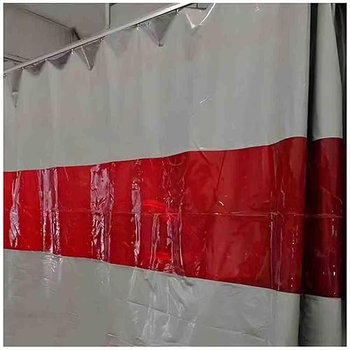 KIJyfgTR Schweißschirme mit roten transparenten Fenstern, industrielle Schweißvorhänge - Wärmedämmung - Unterteilung des Arbeitsbereichs(3x3 m/9.8x9.8 ft) von KIJyfgTR