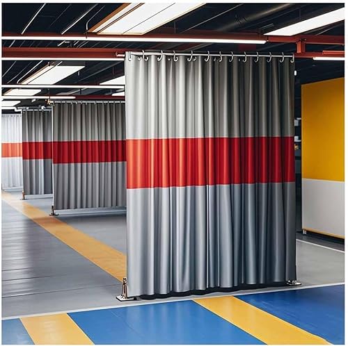 KIJyfgTR Schweißschutzvorhang mit rotem Sichtfenster for den Einsatz in Industrie und Werkstatt(1.5x2 m/5x6.6 ft) von KIJyfgTR