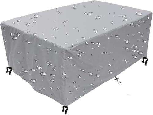 KIJyfgTR Verbesserte Heavy-Duty Oxford Tuch gewebt Sofa Tisch und Stuhl Schutzhülle Garten Set(Gray,110 * 110 * 70cm) von KIJyfgTR