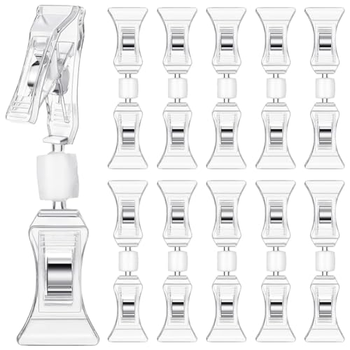 50 Stück doppelseitige -Clips, transparent, drehbar, Merchandise-Clip, Schilderhalter, Kunststoff-Tag-Clip 50 Stück doppelseitige -Clips, transparent, drehbar, Merchandise-Clip, Schilderhalter, Kunststoff-Tag-Clip von KIKAPA