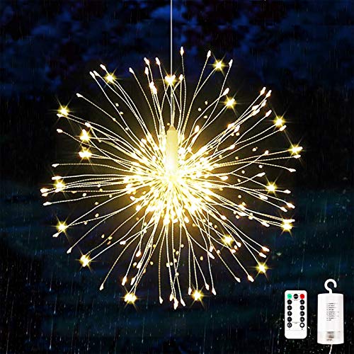 KIKILIVE Feuerwerk Lichterketten feuerwerk Lichter Feuerwerk LED Licht Kupferdraht Feuerwerk Lichter Weihnachten Feuerwerk Zeichenfolge 8 Modi wasserdicht mit Fernbedienung 1 Stück von KIKILIVE