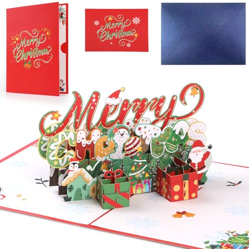 KIKISML 3D Pop Up Weihnachtskarten mit Umschlag Set, 3D Karte Weihnachten, Weihnachtskarte Klappkarten, Weihnachten Postkarten für Kinder, Weihnachten Geschenk KIKISML 3D Pop Up Weihnachtskarten mit Umschlag Set, 3D Karte Weihnachten, Weihnachtskarte Klappkarten, Weihnachten Postkarten für Kinder, Weihnachten Geschenk von KIKISML