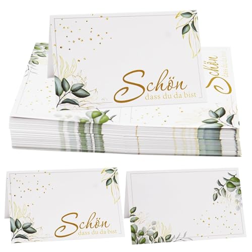 Tischkarten Hochzeit, 50 Stück Tischkarten Eukalyptus, Tischkarten Geburtstag, Namenskarten Namensschilder Hochzeit, Platzkarten Blanko Tischdeko, Tischkarten für Taufe Kommunion Bankett Geburtstag von KIKVTER