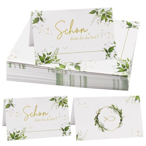 Tischkarten Hochzeit, 50 Stück Tischkarten Eukalyptus, Tischkarten Geburtstag, Namenskarten Namensschilder Hochzeit, Platzkarten Blanko Tischdeko, Tischkarten für Taufe Kommunion Bankett Geburtstag von KIKVTER