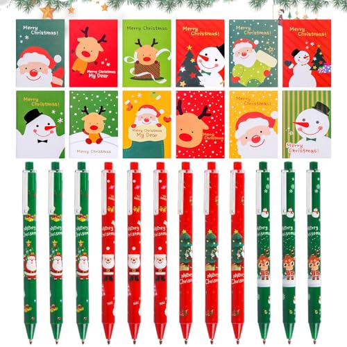 KIKVTER Weihnachten Kleinigkeiten, 24 Stück Weihnachten Schreibwaren Set, Weihnachts Mini Notizblock, Weihnachten Neutral Stift, Weihnachten Papeterie Set für Kinder, Geeignet als Geburtstagsgeschenk KIKVTER Weihnachten Kleinigkeiten, 24 Stück Weihnachten Schreibwaren Set, Weihnachts Mini Notizblock, Weihnachten Neutral Stift, Weihnachten Papeterie Set für Kinder, Geeignet als Geburtstagsgeschenk von KIKVTER