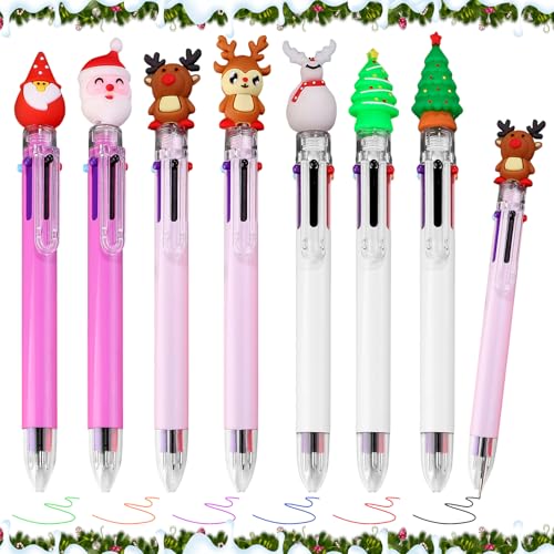 KIKVTER Weihnachts Kugelschreiber, 7 Stück Weihnachten Kugelschreiber, 6-in-1 Mehrfarbiger Einziehbarer Shuttle Stift, Weihnachtskugelschreiber, Weihnachtsbaum Schneemann Weihnachtsmann Tintenroller KIKVTER Weihnachts Kugelschreiber, 7 Stück Weihnachten Kugelschreiber, 6-in-1 Mehrfarbiger Einziehbarer Shuttle Stift, Weihnachtskugelschreiber, Weihnachtsbaum Schneemann Weihnachtsmann Tintenroller von KIKVTER