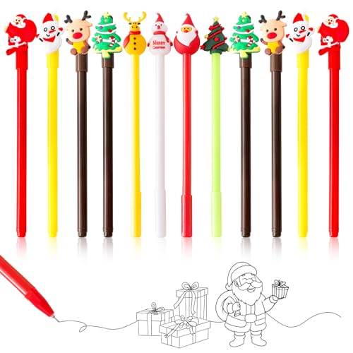 Weihnachten Kugelschreiber, 12 Stück Weihnachtskugelschreiber, Stifte Weihnachten, Gelschreiber Weihnachten, Nette Rollerball Kugelschreiber für Weihnachten Party Geschenk Büro Schulbedarf Weihnachten Kugelschreiber, 12 Stück Weihnachtskugelschreiber, Stifte Weihnachten, Gelschreiber Weihnachten, Nette Rollerball Kugelschreiber für Weihnachten Party Geschenk Büro Schulbedarf von KIKVTER